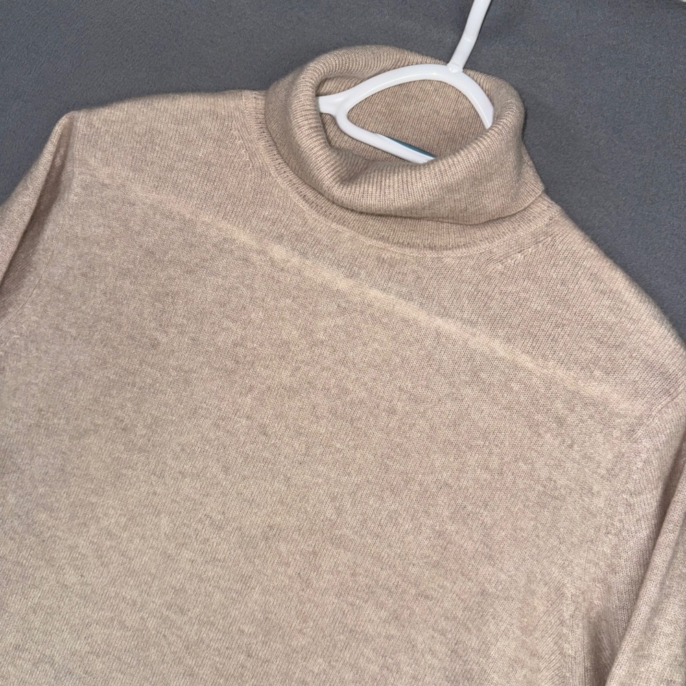 Apt. 9 Turtleneck Sweater Womens XL Tan Brown Cashmere Knit Long Sleeve Solid